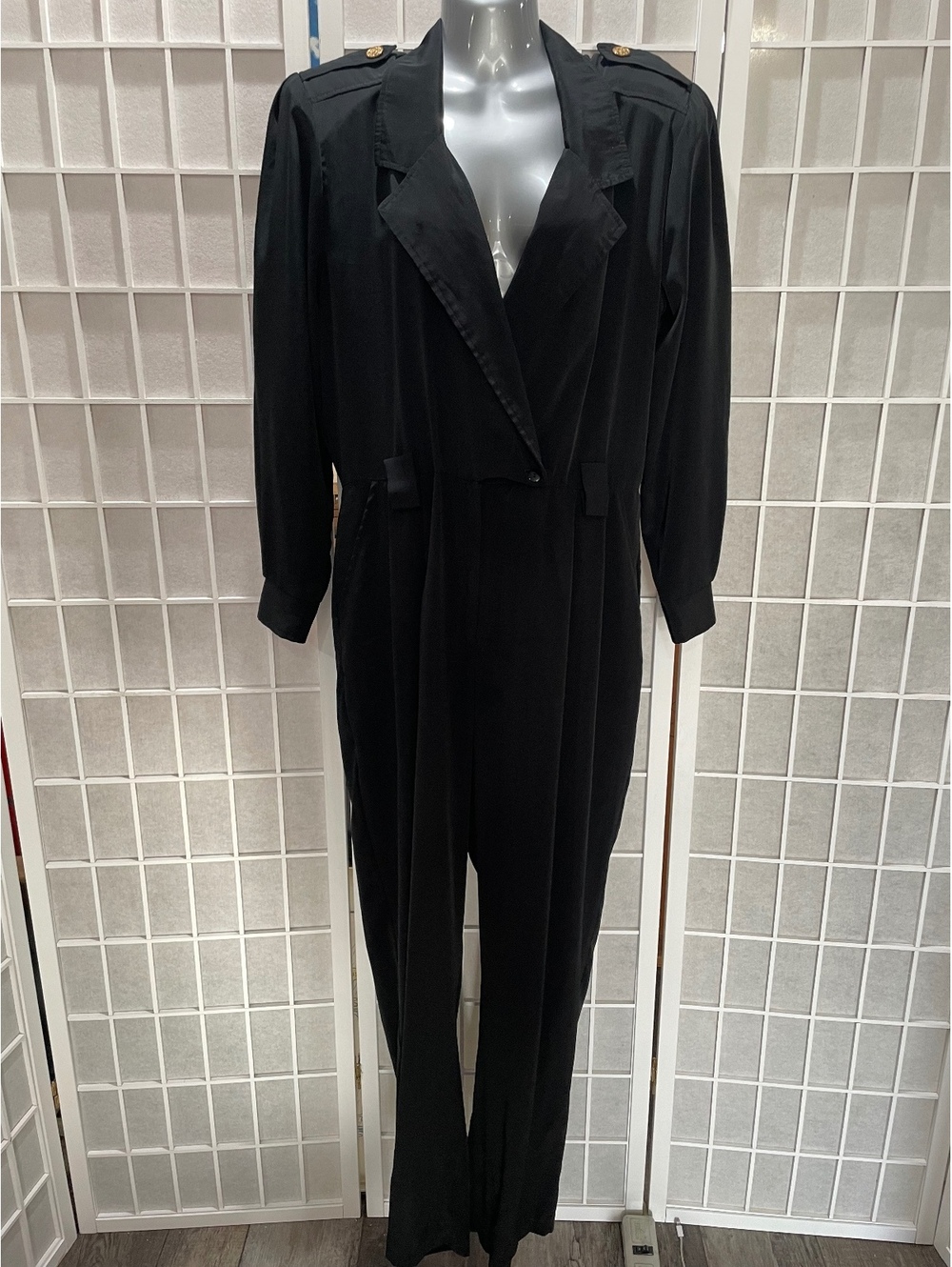 Vintage Stuart Alan Black Jumpsuit with Button Details
